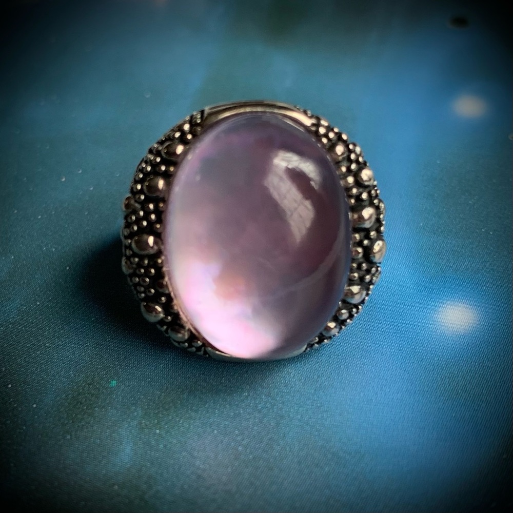 Glowing Amethyst Orb Sterling Silver ring - Picture 3 of 14